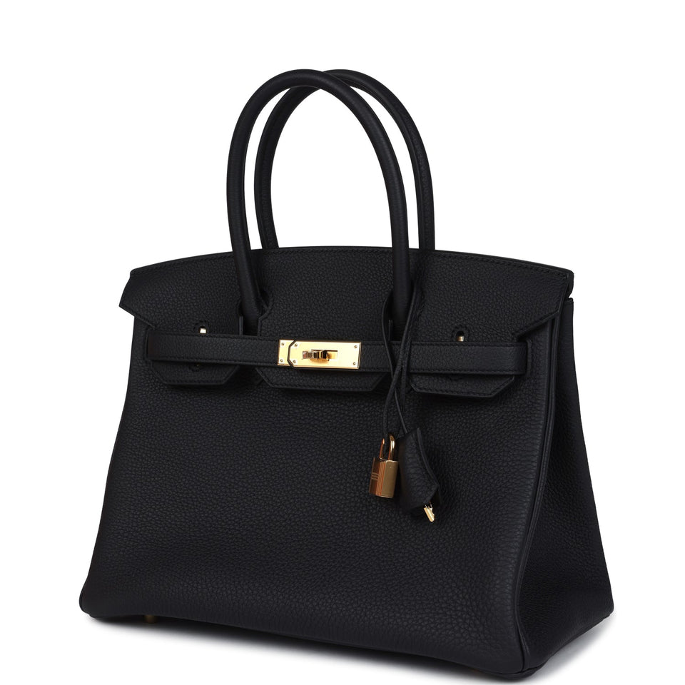 Hermes Birkin 30 Black Togo Gold Hardware