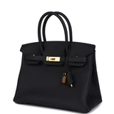 Hermes Birkin 30 Black Togo Gold Hardware