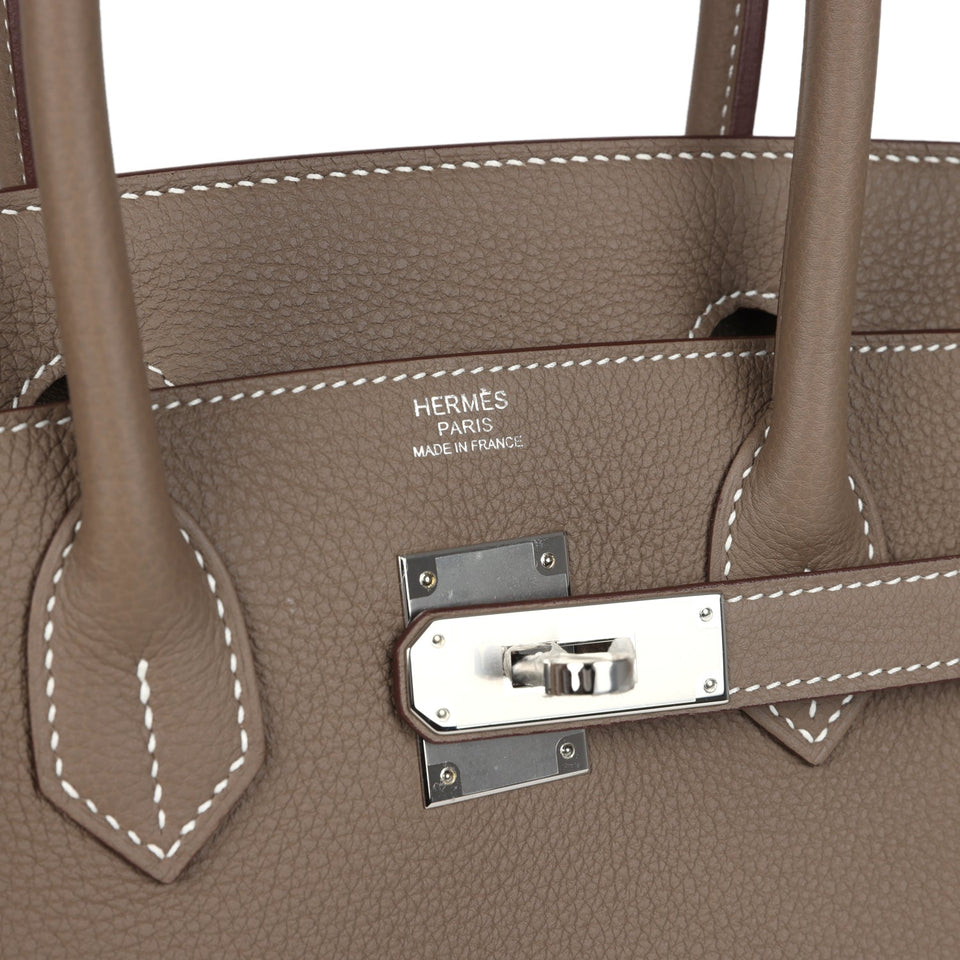 Hermes Birkin 30 Etoupe Togo Palladium Hardware