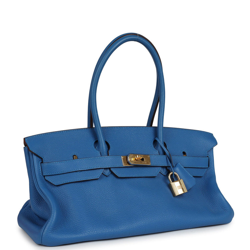 Hermes Shoulder Birkin 42 JPG Mykonos Clemence Gold Hardware