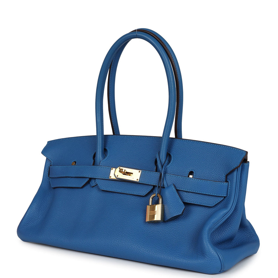 Hermes Shoulder Birkin 42 JPG Mykonos Clemence Gold Hardware