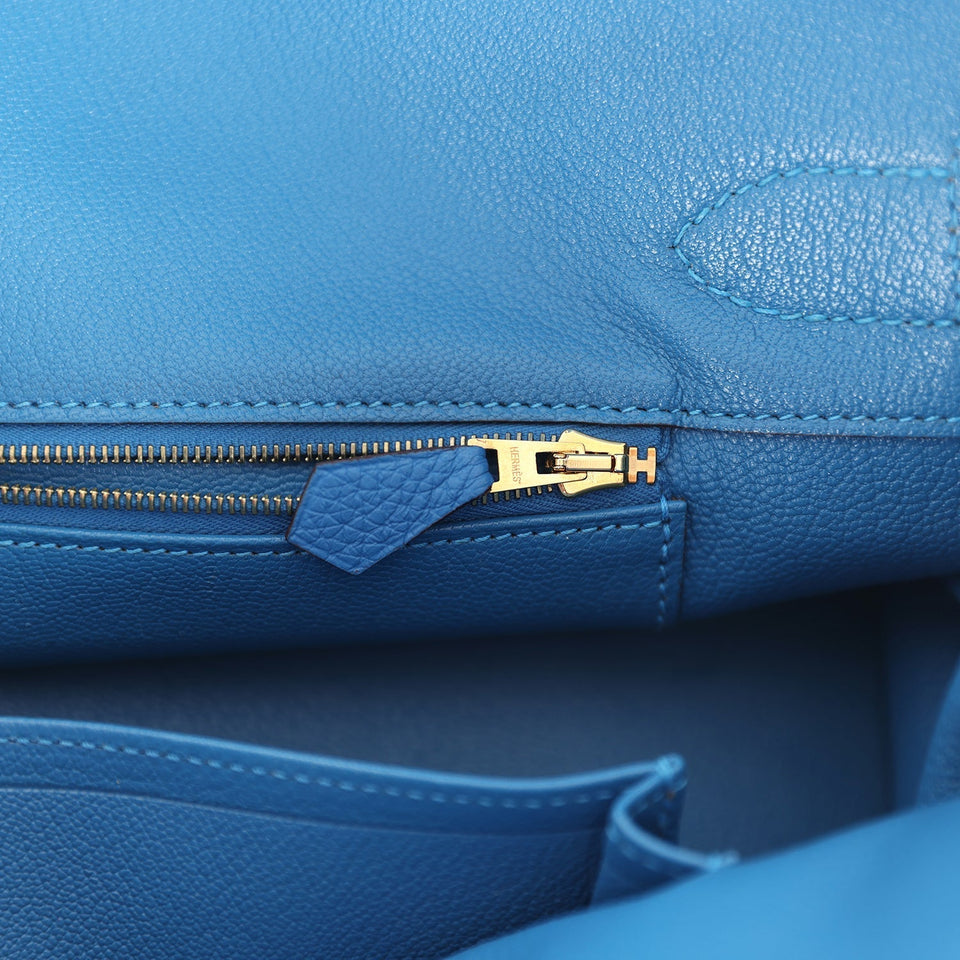 Hermes Shoulder Birkin 42 JPG Mykonos Clemence Gold Hardware