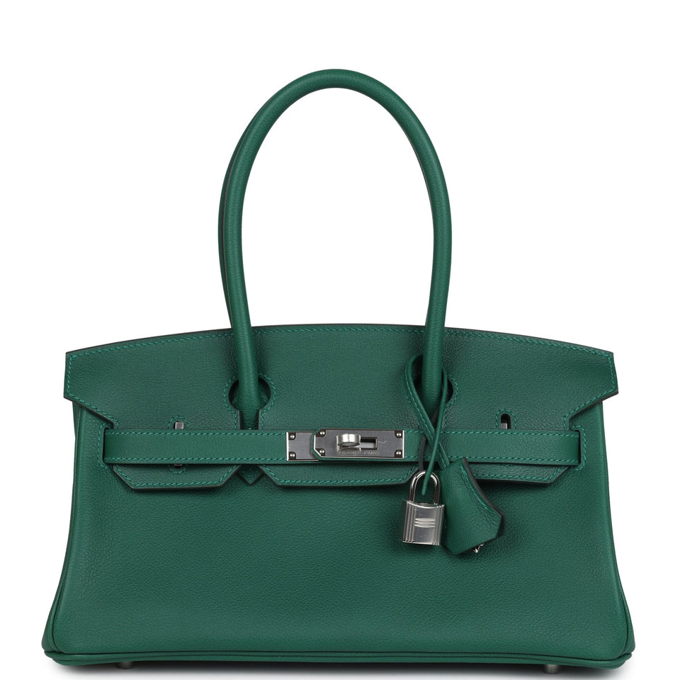 Hermes Shoulder Birkin Light 29 Vert Moyen Evercolor Palladium Hardware