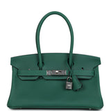 Hermes Shoulder Birkin Light 29 Vert Moyen Evercolor Palladium Hardware