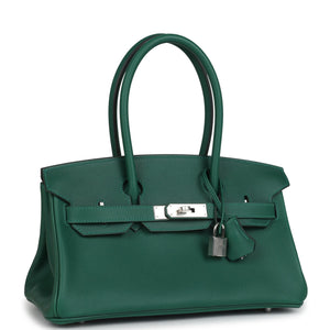 Hermes Shoulder Birkin Light 29 Vert Moyen Evercolor Palladium Hardware