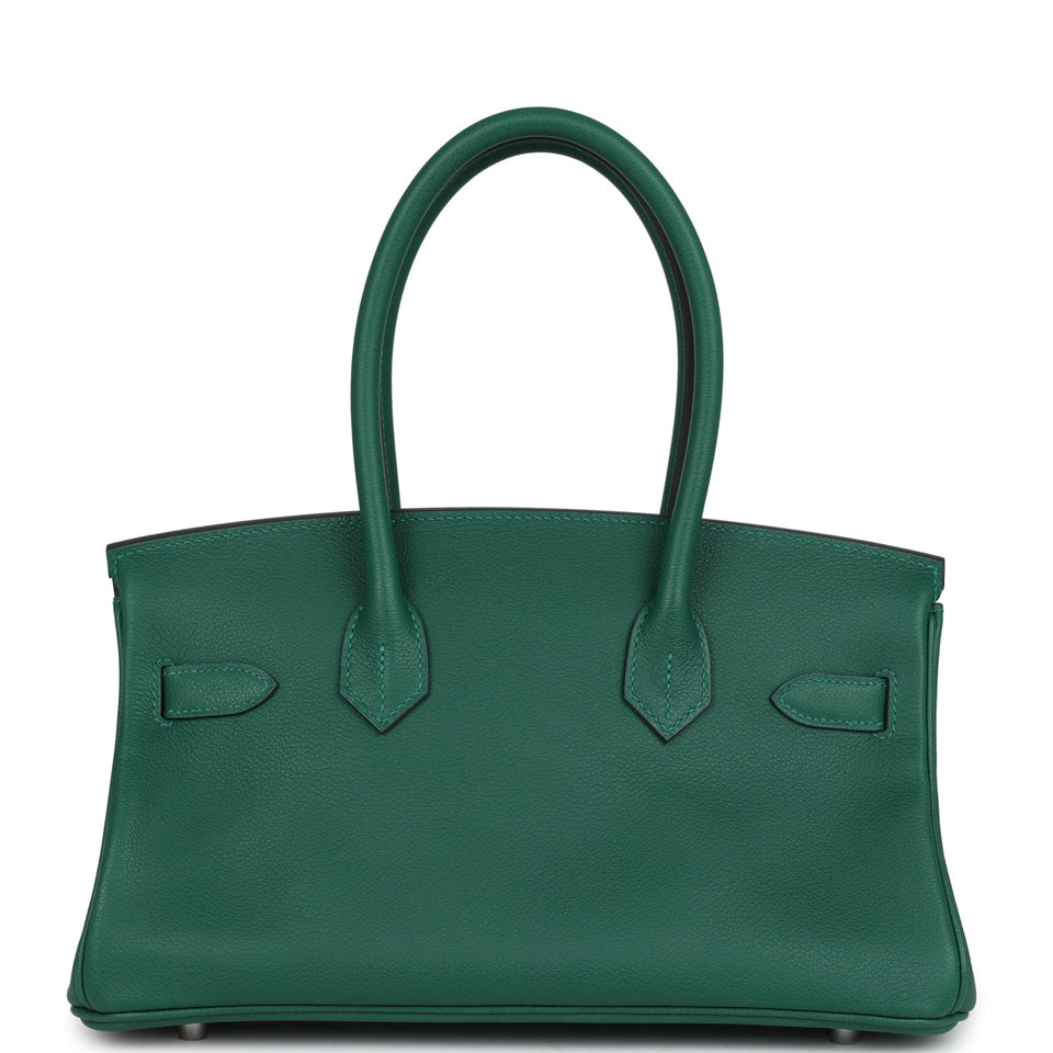 Hermes Shoulder Birkin Light 29 Vert Moyen Evercolor Palladium Hardware