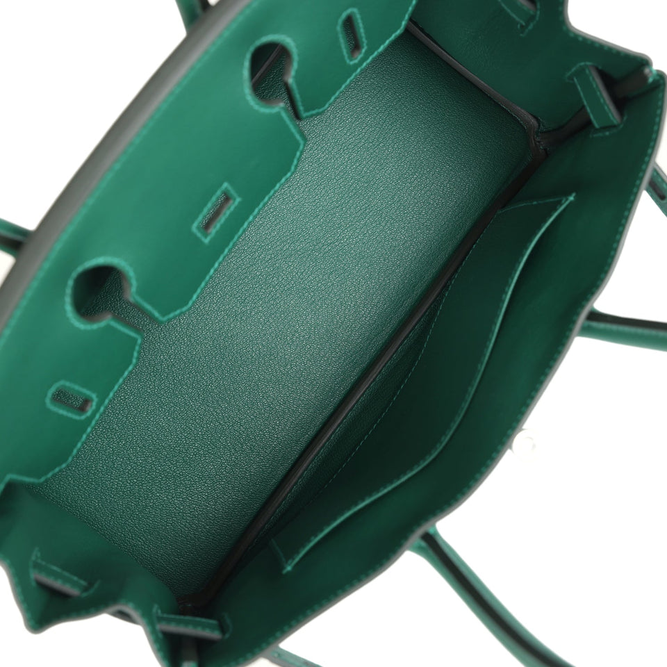 Hermes Shoulder Birkin Light 29 Vert Moyen Evercolor Palladium Hardware