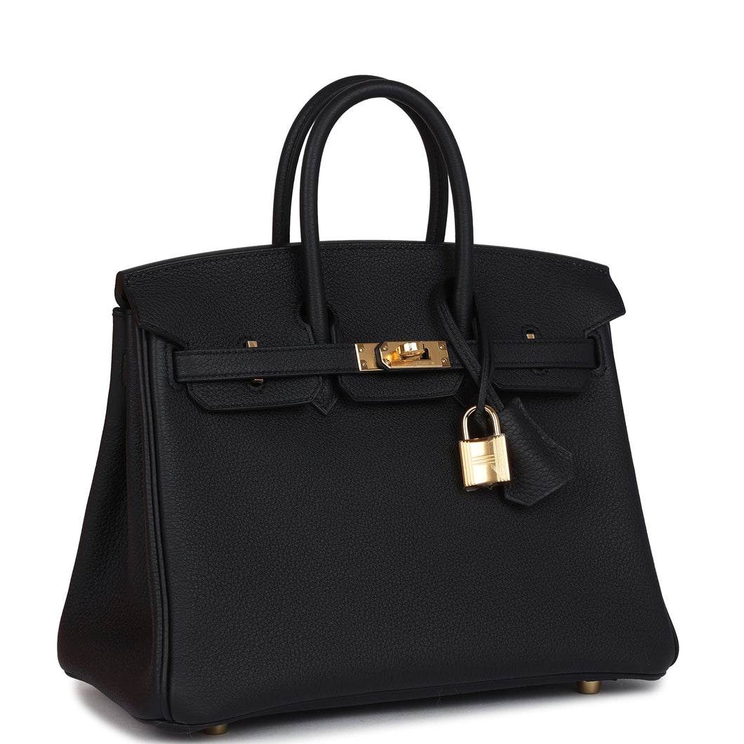 Hermes Birkin 25 Black Togo Gold Hardware