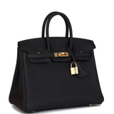 Hermes Birkin 25 Black Togo Gold Hardware
