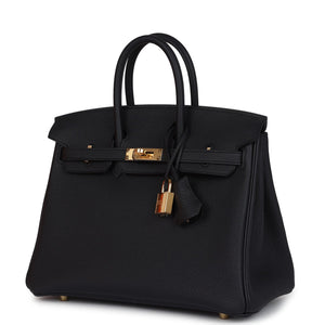 Hermes Birkin 25 Black Togo Gold Hardware