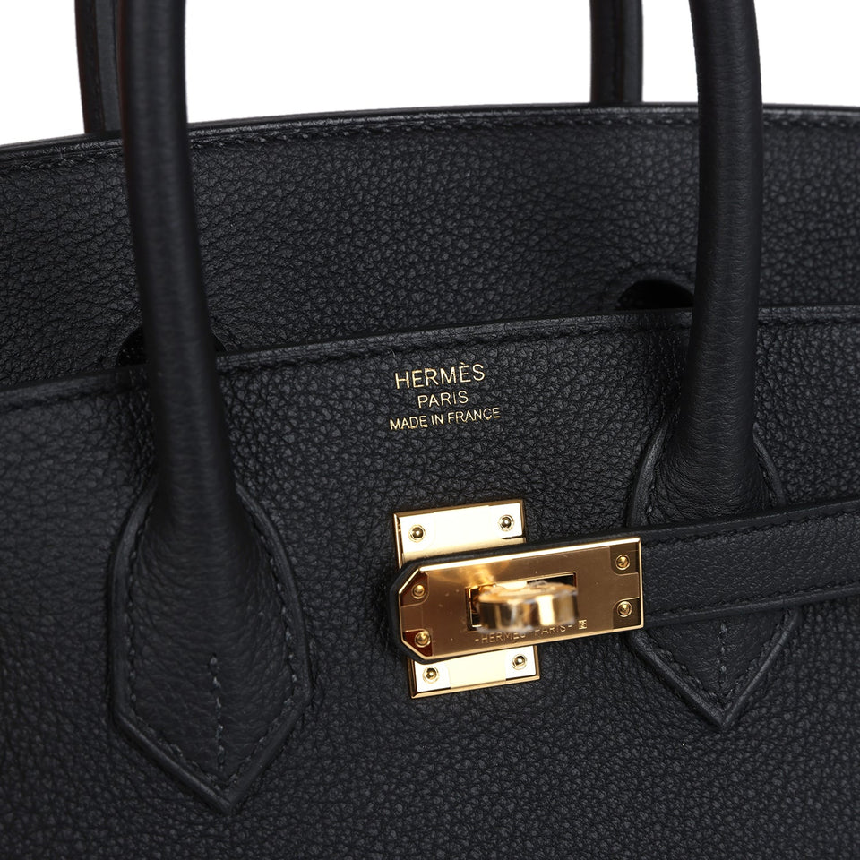 Hermes Birkin 25 Black Togo Gold Hardware