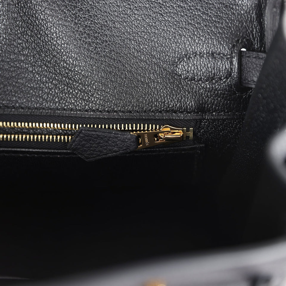 Hermes Birkin 25 Black Togo Gold Hardware