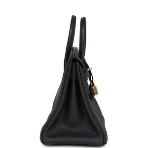 New Hermes Birkin 25 Black Togo Rose Gold Hardware