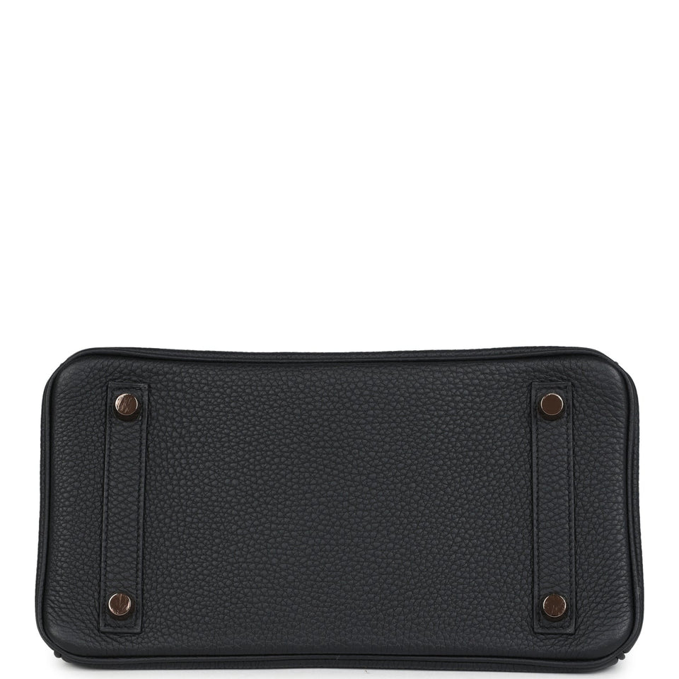 New Hermes Birkin 25 Black Togo Rose Gold Hardware