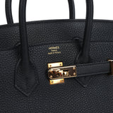 New Hermes Birkin 25 Black Togo Rose Gold Hardware