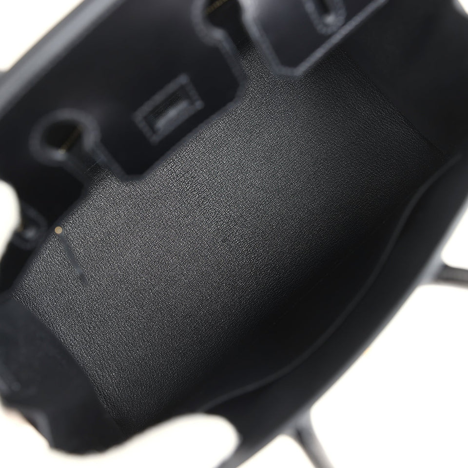 Hermes Birkin Sellier 25 Black Box Gold Hardware