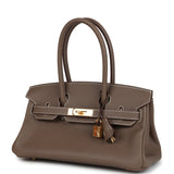 Hermes Shoulder Birkin Light 29 Etoupe Evercolor Gold Hardware