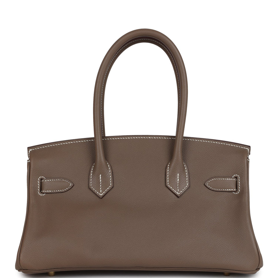 Hermes Shoulder Birkin Light 29 Etoupe Evercolor Gold Hardware