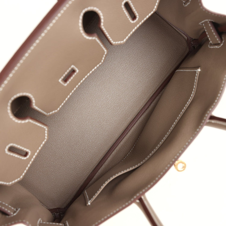 Hermes Shoulder Birkin Light 29 Etoupe Evercolor Gold Hardware