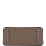 Hermes Shoulder Birkin Light 29 Etoupe Evercolor Palladium Hardware