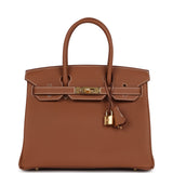 Hermes Birkin 30 Gold Togo Gold Hardware