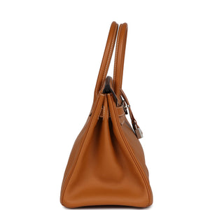 Preowned Hermes Birkin 30 Toffee Epsom Palladium Hardware