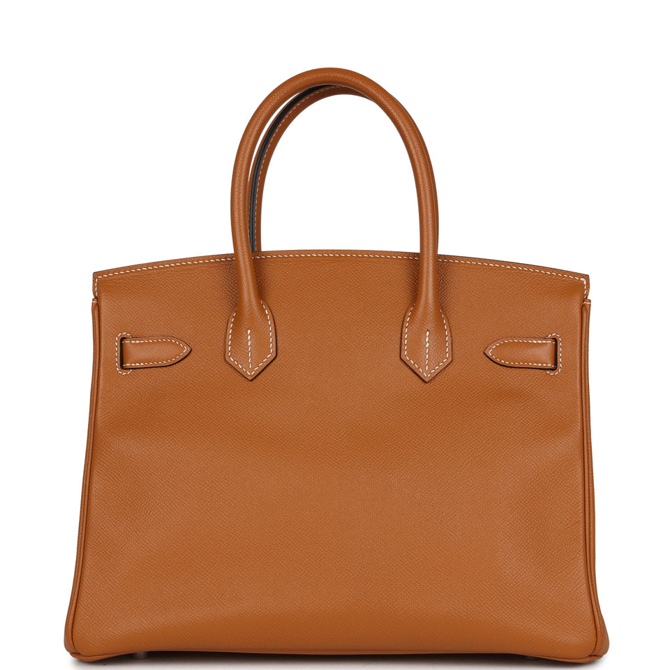 Preowned Hermes Birkin 30 Toffee Epsom Palladium Hardware