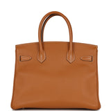 Preowned Hermes Birkin 30 Toffee Epsom Palladium Hardware