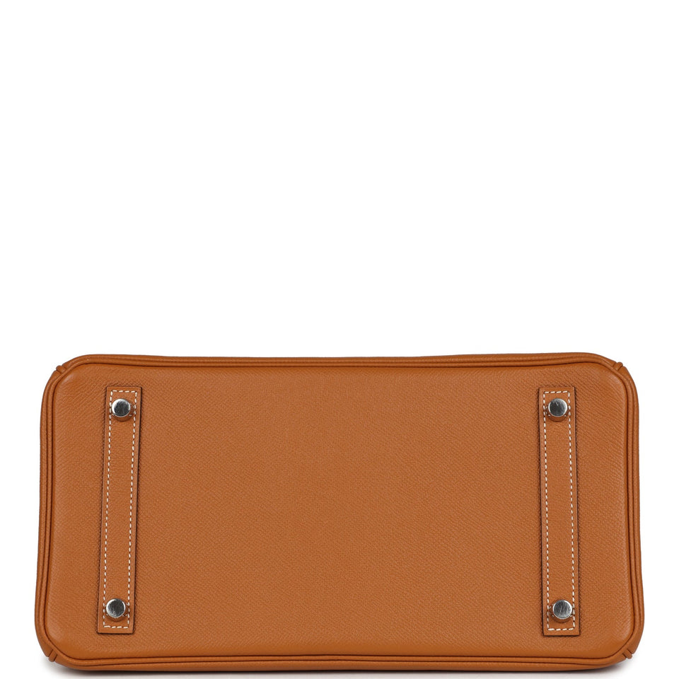 Preowned Hermes Birkin 30 Toffee Epsom Palladium Hardware