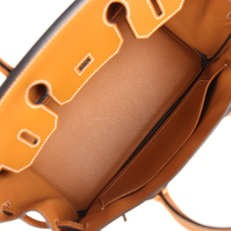 Preowned Hermes Birkin 30 Toffee Epsom Palladium Hardware