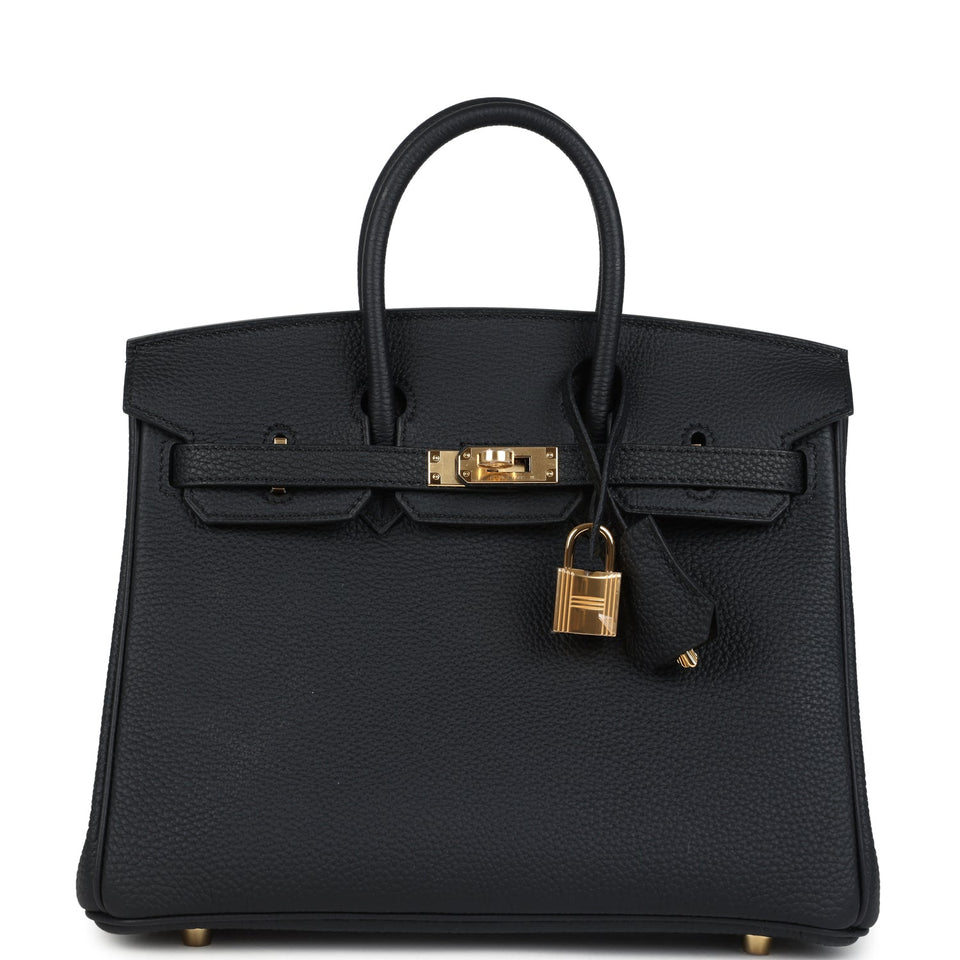 Hermes Birkin 25 Black Togo Gold Hardware