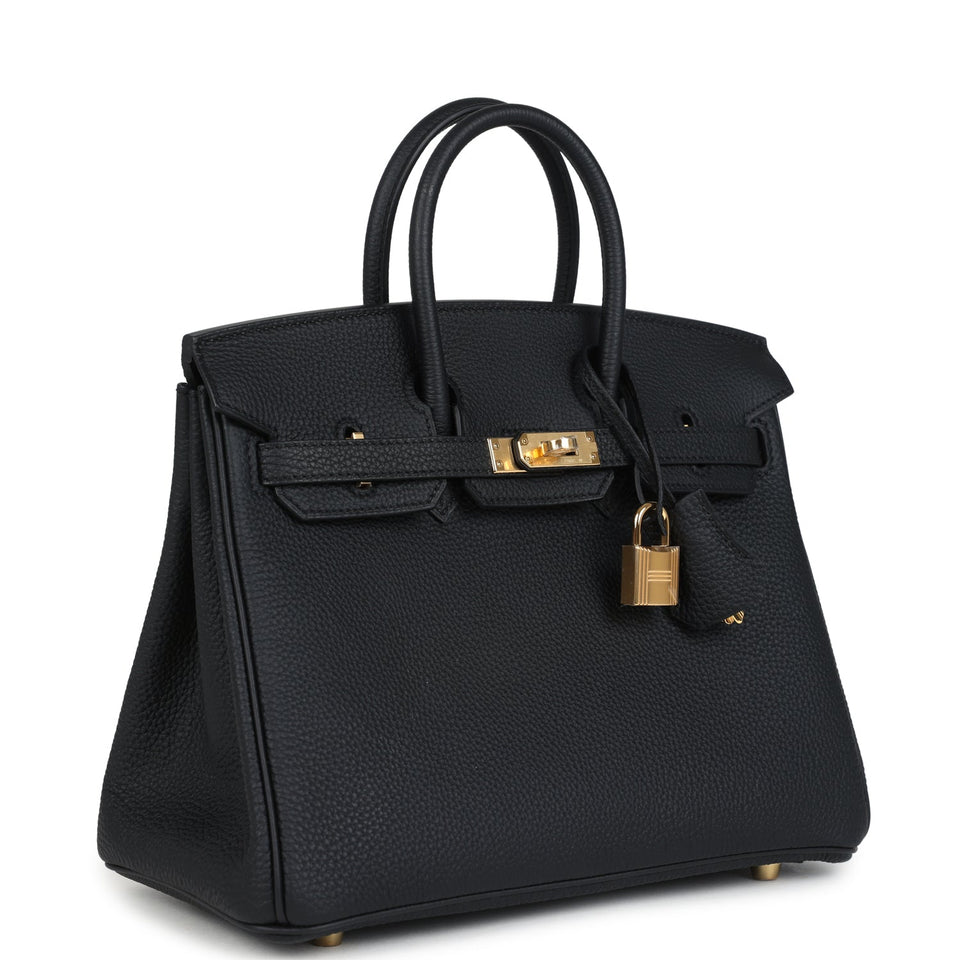 Hermes Birkin 25 Black Togo Gold Hardware