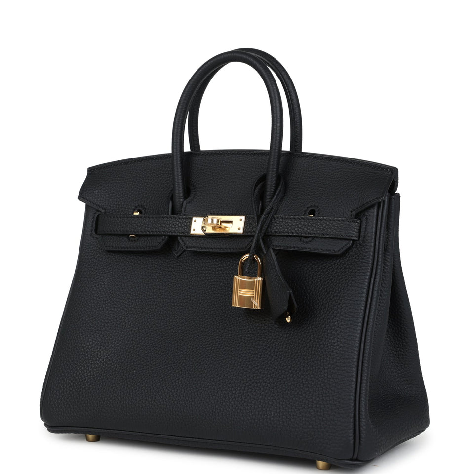 Hermes Birkin 25 Black Togo Gold Hardware