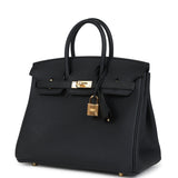 Hermes Birkin 25 Black Togo Gold Hardware