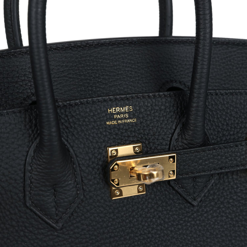 Hermes Birkin 25 Black Togo Gold Hardware