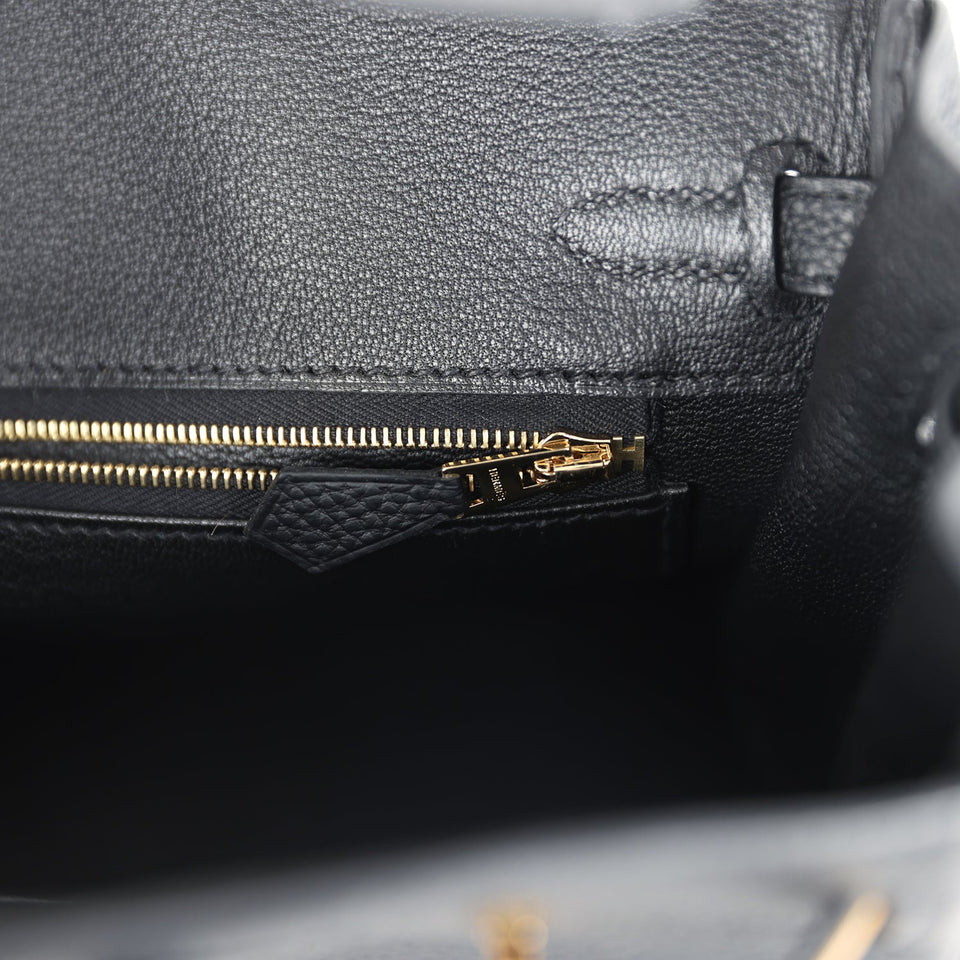 Hermes Birkin 25 Black Togo Gold Hardware