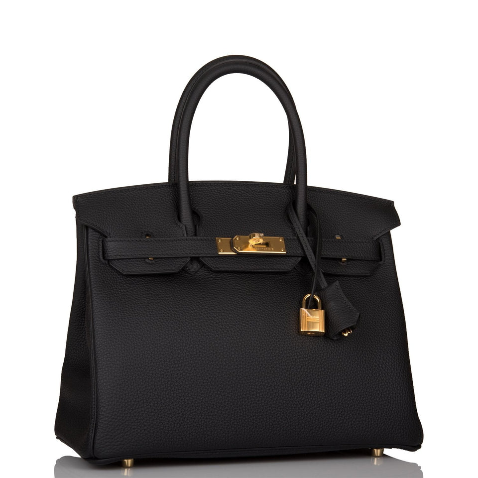 Hermes Birkin 30 Black Togo Gold Hardware