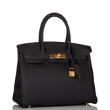 Hermes Birkin 30 Black Togo Gold Hardware