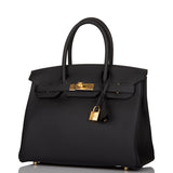Hermes Birkin 30 Black Togo Gold Hardware