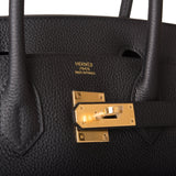 Hermes Birkin 30 Black Togo Gold Hardware