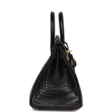 Hermes Birkin 25 Black Matte Alligator Gold Hardware