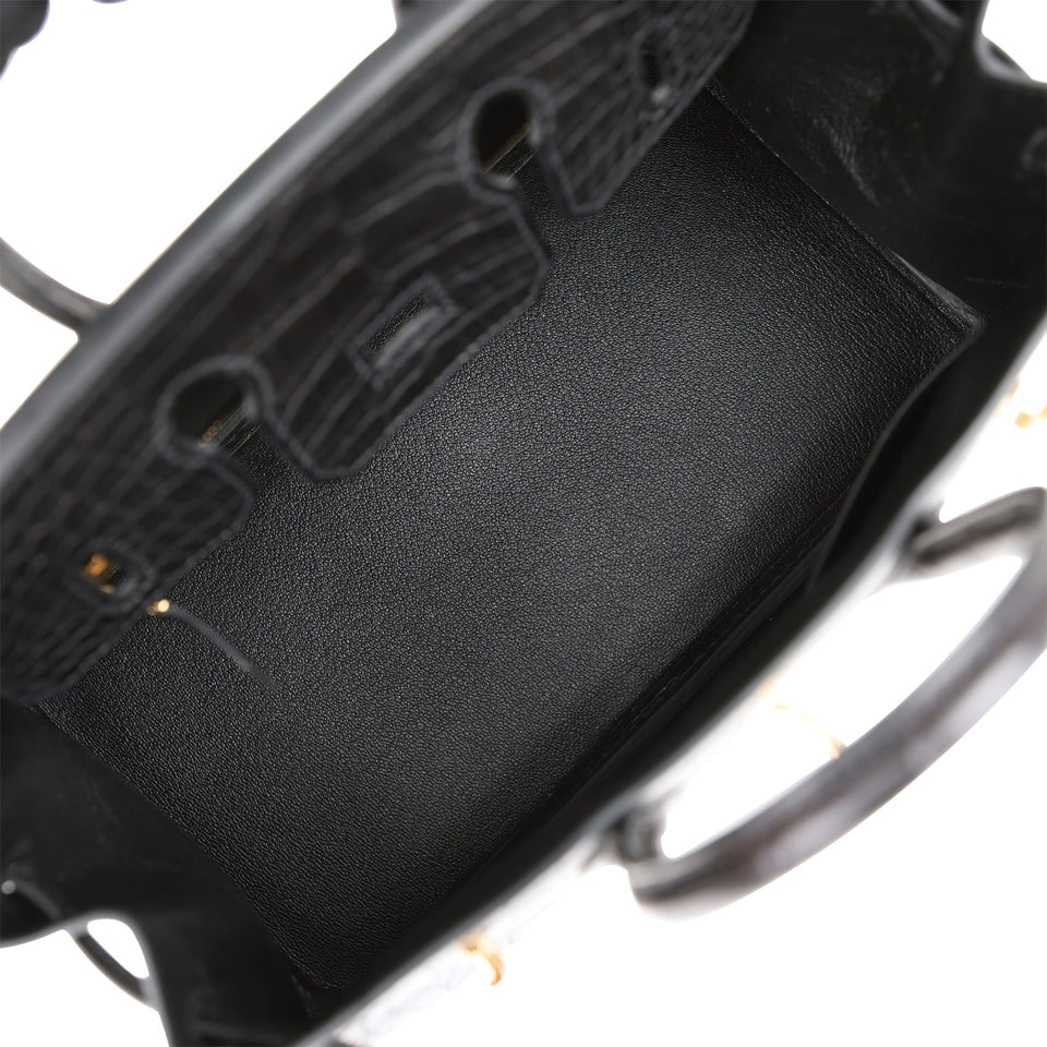 Hermes Birkin 25 Black Matte Alligator Gold Hardware