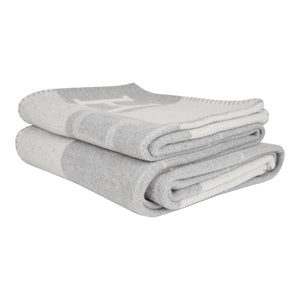 Hermes "Classic Avalon" Ecru and Gris Clair Blanket