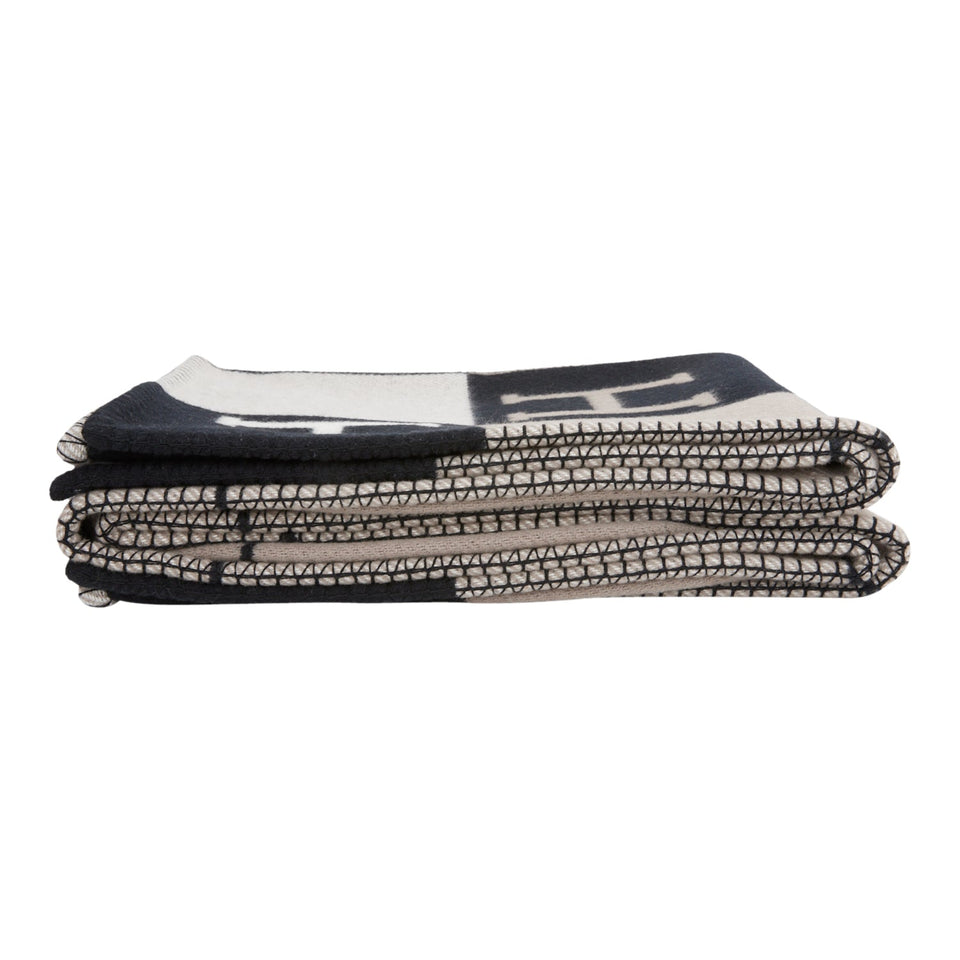 Hermes "Avalon III" Gris and Black Blanket