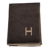 Hermes "H Casaque" Ecru and Carbone Blanket