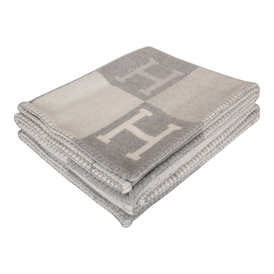 Hermes "Classic Avalon" Ecru and Gris Clair Blanket