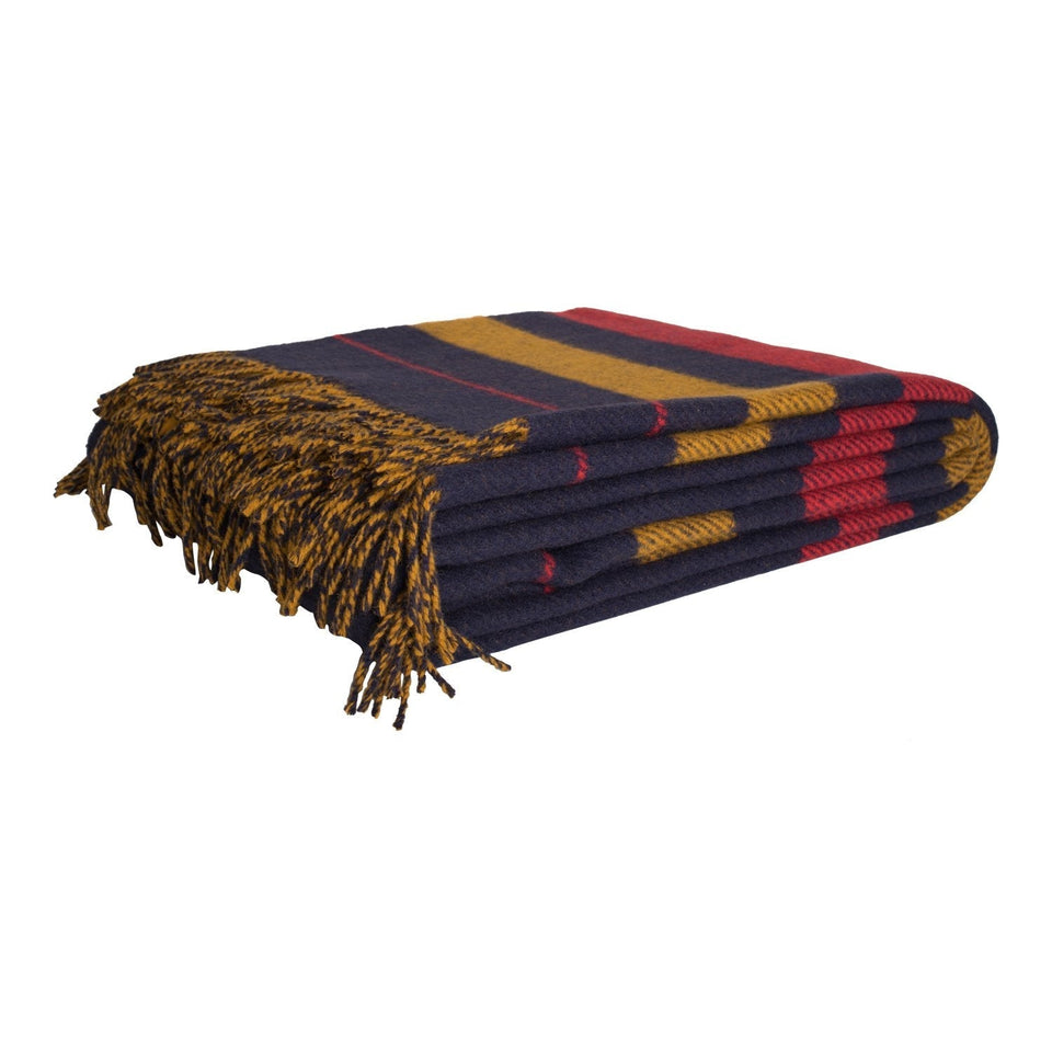 Hermes "Rocbar" Navy and Paille Blanket