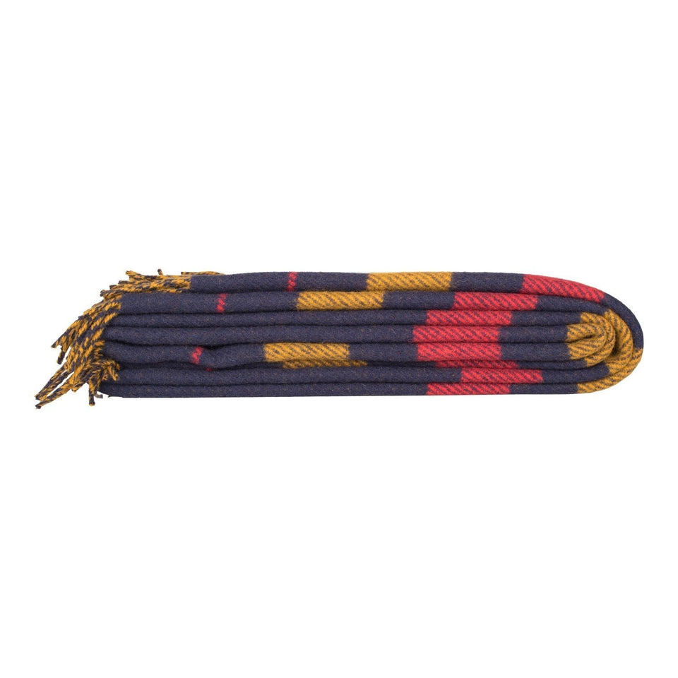 Hermes "Rocbar" Navy and Paille Blanket