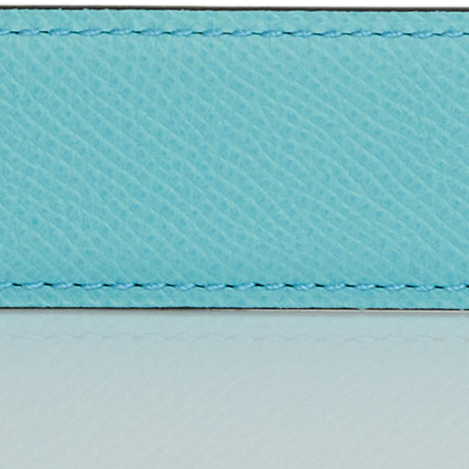 Hermes 32mm Reversible Bleu Indigo/Bleu Atoll Constance H Belt 75cm Guilloche Gold Buckle