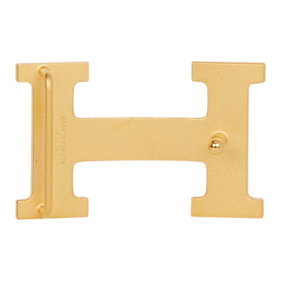 Hermes 32mm Reversible Bleu Indigo/Bleu Atoll Constance H Belt 85cm Guilloche Gold Buckle